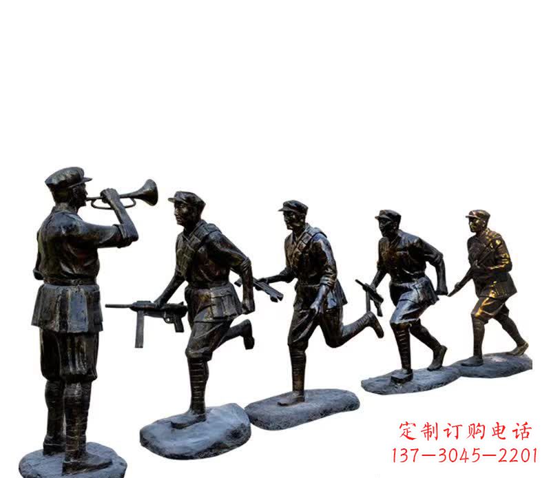 太原传承红色精神,红军铜雕震撼人心