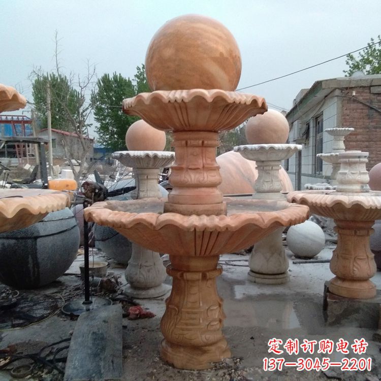 太原中领雕塑,精致风水球雕塑让你的院落更加精致