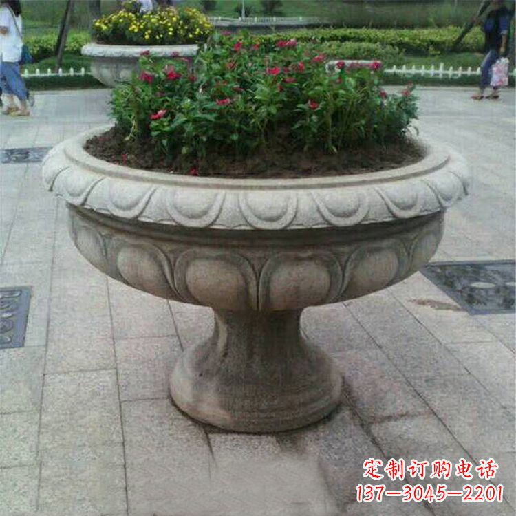 太原中领雕塑:精美花岗岩公园石雕花盆
