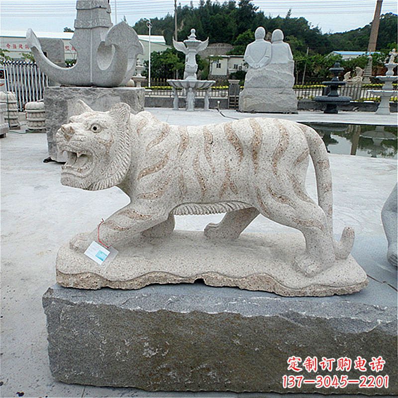 太原花岗岩老虎石雕,精美细节精雕细琢
