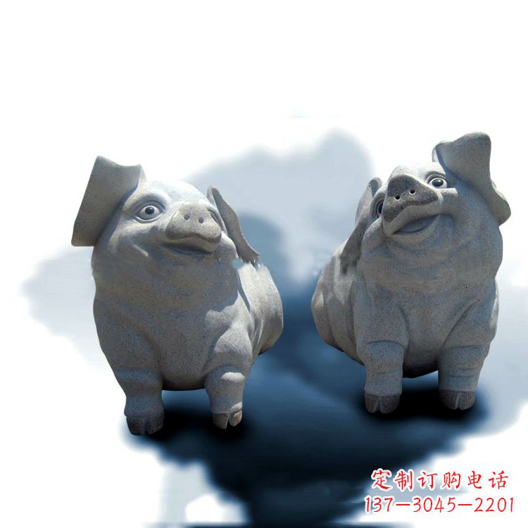 太原花岗岩动物雕塑-可爱的福猪