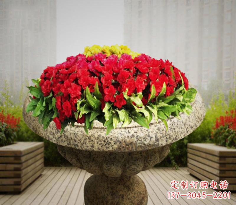 太原花岗岩小区景观花盆雕塑