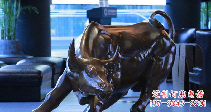 太原华尔街牛招财铜雕——精美装点空间,招财进宝