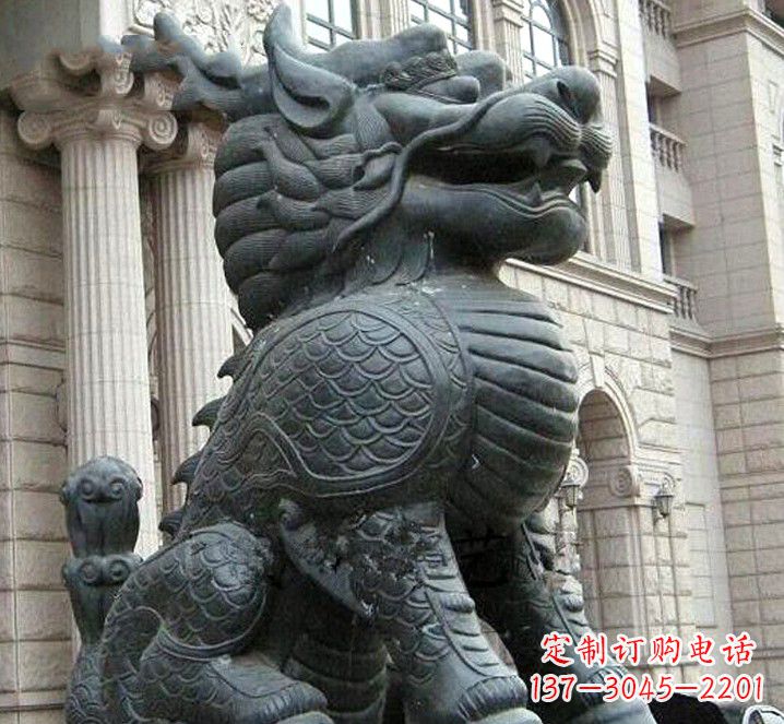 太原富有神韵的煞铜麒麟雕塑