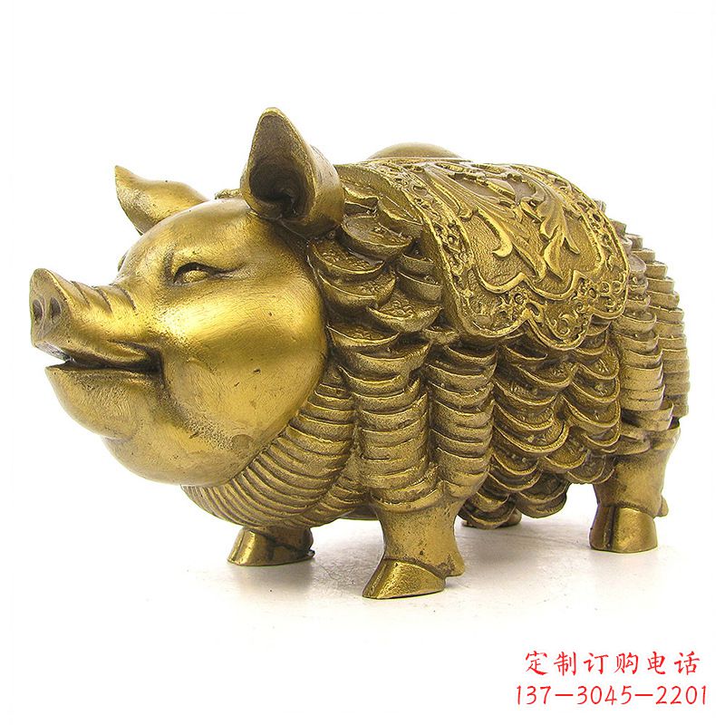 太原欢迎招财猪,用黄铜打造新年祝福