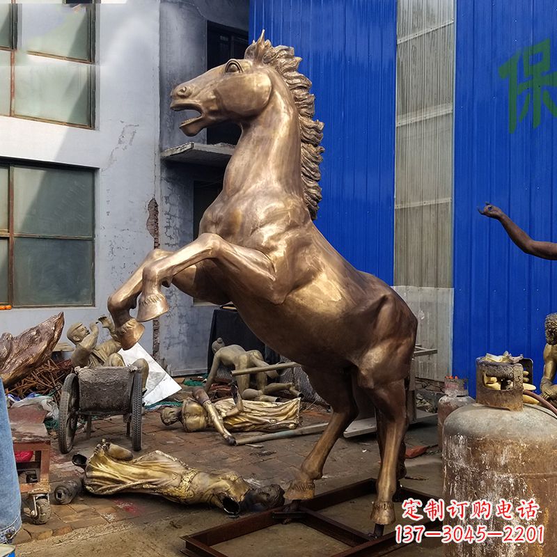 太原高端手工黄铜马雕塑