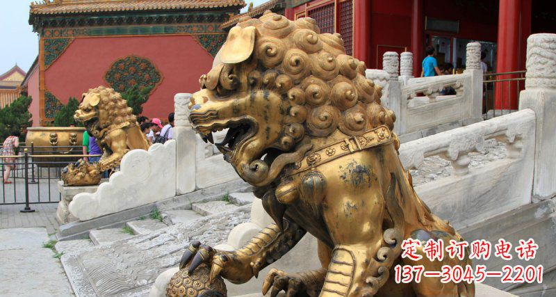 太原黄铜狮子故宫狮雕塑,高端定制艺术品