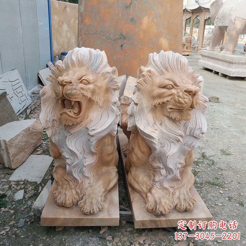 太原风格多样的狮子雕塑