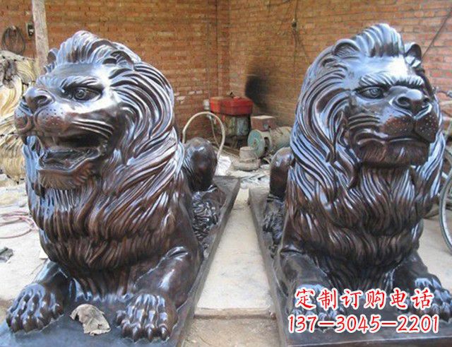 太原汇丰狮子铜雕塑是由中领雕塑制作的一款狮子…