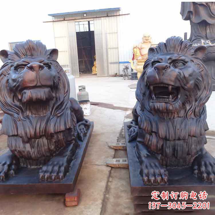 太原汇丰银行狮子雕塑,精美雕塑展示您的财富