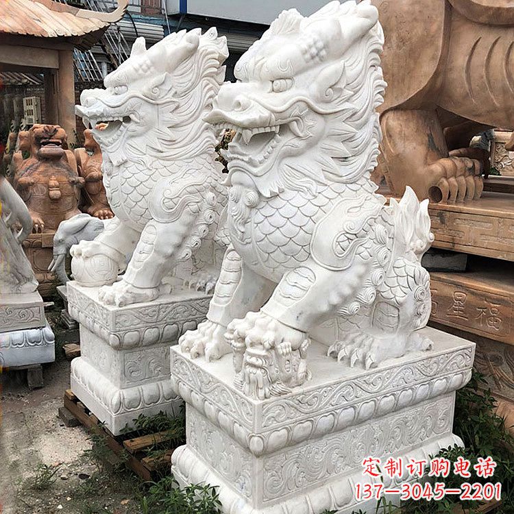 太原财富守护神:吉祥纳福麒麟石雕