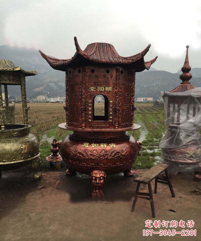 太原锻铜吉祥如意香炉雕塑