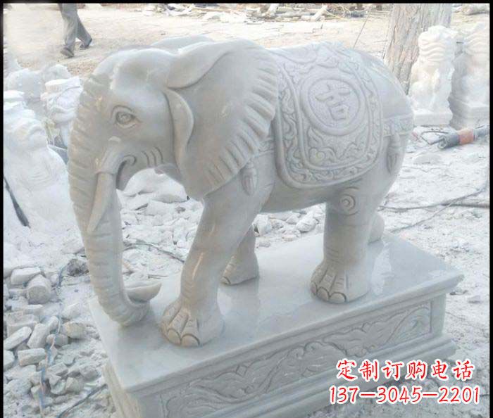 太原高端大象汉白玉雕塑