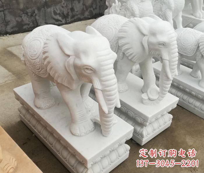 太原增添吉祥气息的玉质大象雕塑