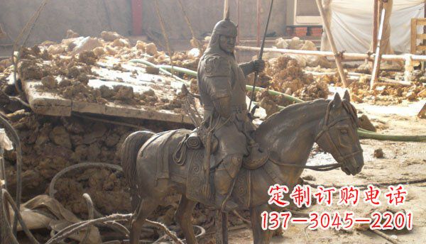 太原精心打造的古典骑马铜雕