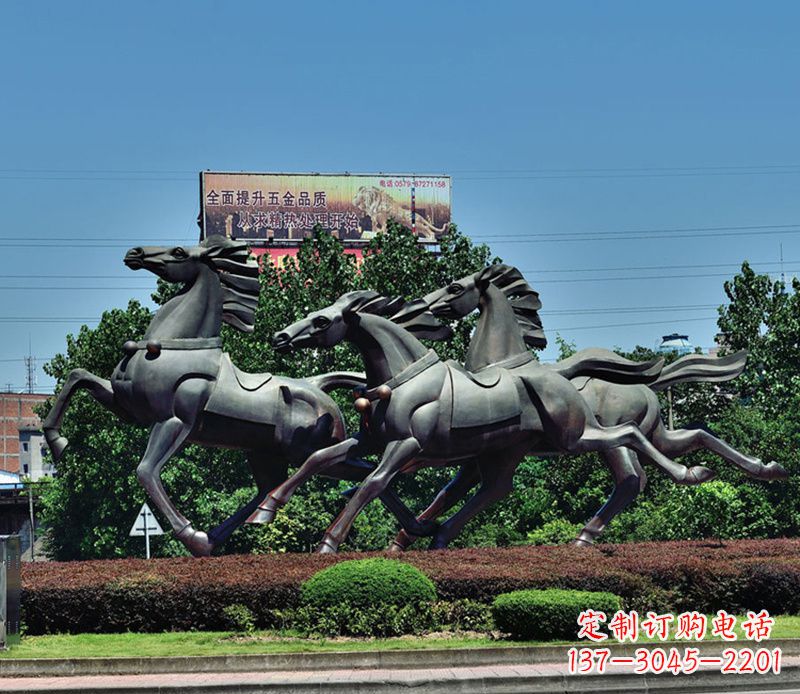 太原非凡运动,街边奔马铜雕塑