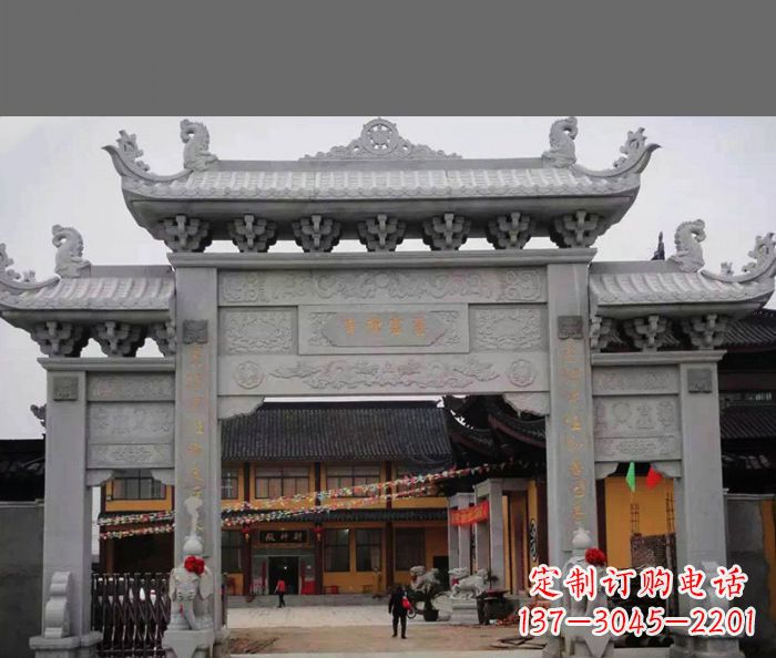 太原专业街边道路三门石牌坊雕塑制作