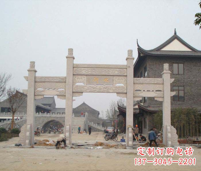 太原街道三门牌楼石雕 (2)