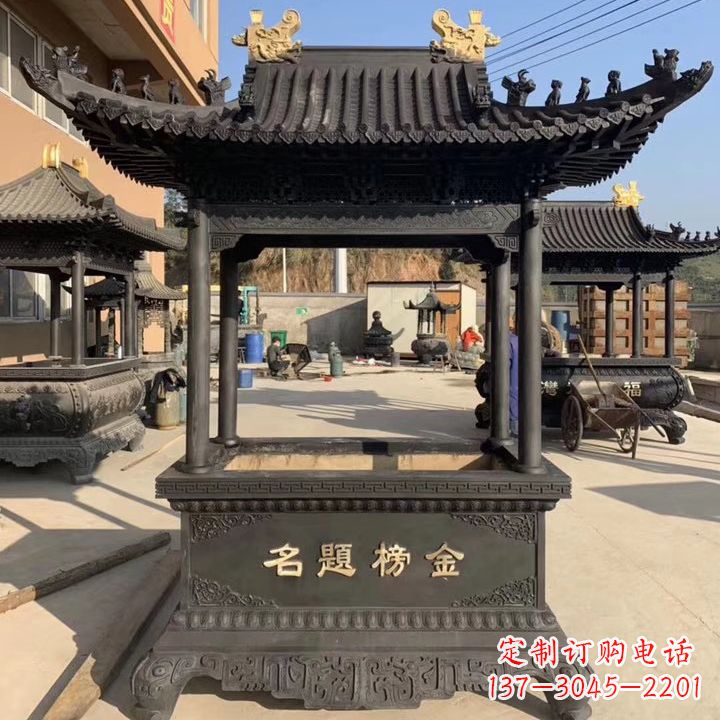 太原传承经典,精致细腻的九鼎香炉雕塑