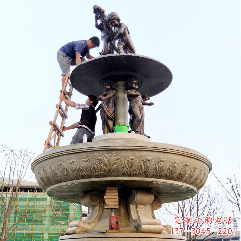 太原精美金蝉石喷泉雕塑
