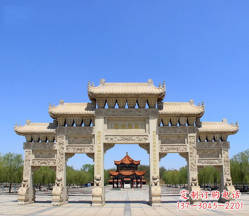 太原中领雕塑:专业定制大型建筑牌坊雕塑