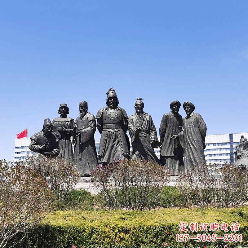 太原完美再现成吉思汗的青铜雕塑