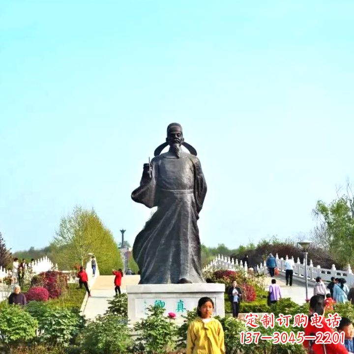 太原精美颜真卿铜雕塑像