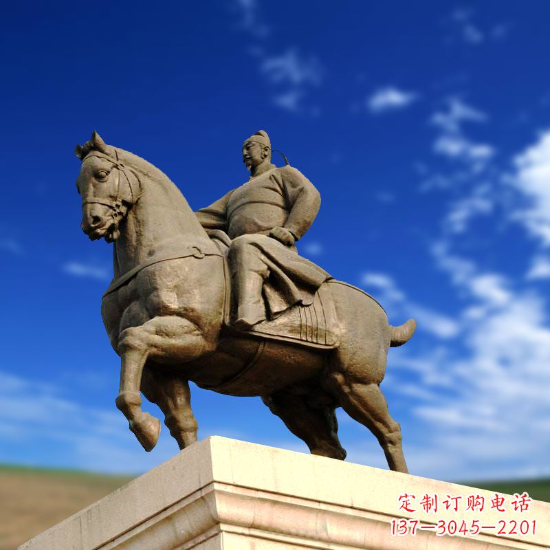 太原领雕塑正大光明:李世民骑马景观雕塑