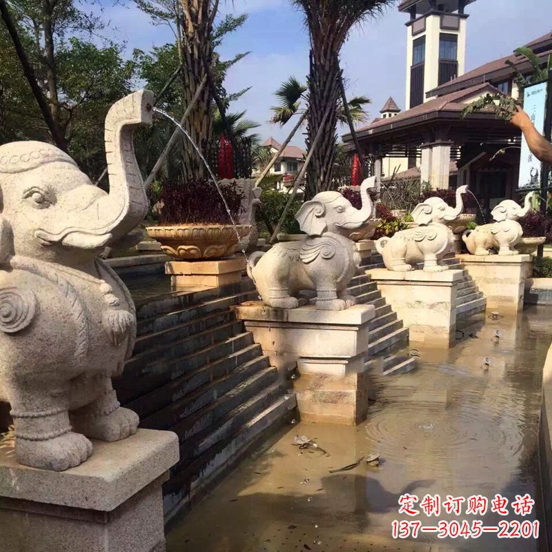 太原雕刻精美的大象雕塑