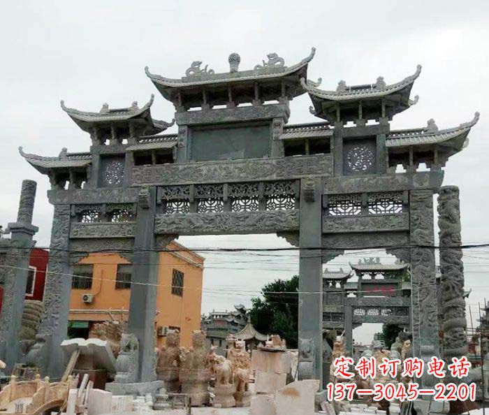 太原石雕牌坊,精致雕塑让你完美点缀