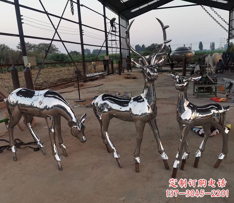 太原赏心悦目的不锈钢小鹿雕塑