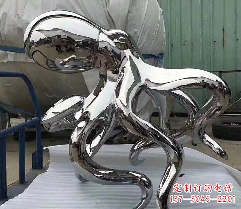太原精致华丽的镜面不锈钢章鱼雕塑
