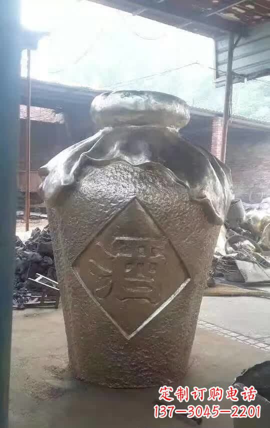 太原传统文化气质的酒坛铜雕