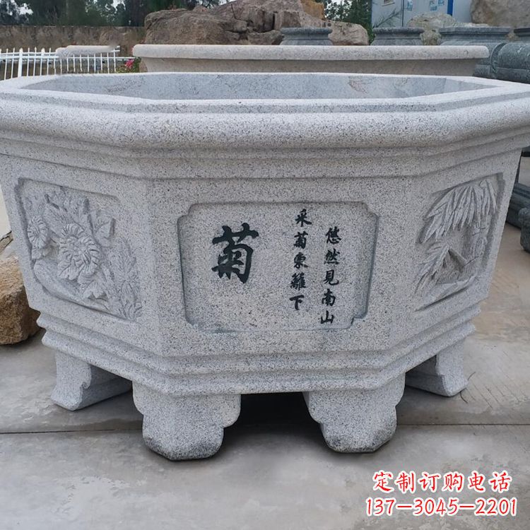 太原精美砂岩花盆雕塑,点缀精致家居