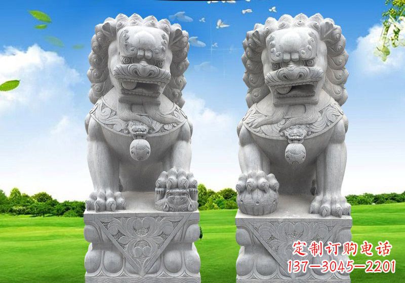 太原风采傲人的狮子石雕
