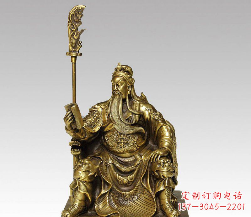 太原中领雕塑:精美关公铜雕艺术品