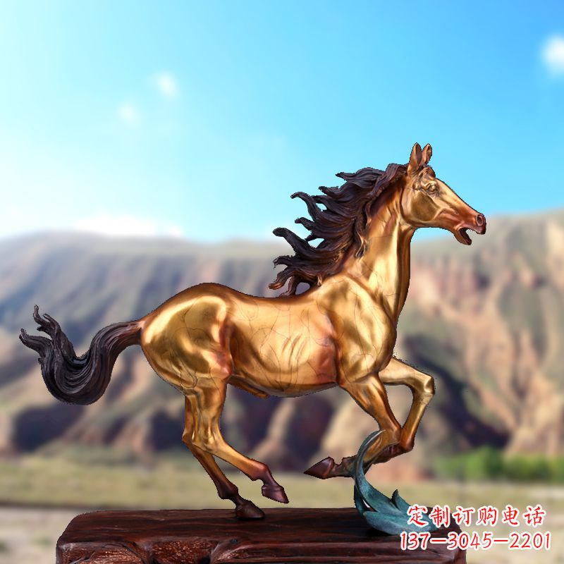 太原烤漆铜动物雕塑,精美马雕