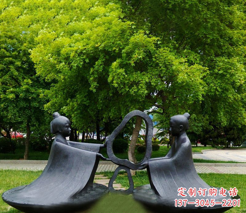 太原象征着智慧与信仰的孔融铜雕