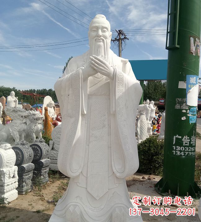 太原中领雕塑|传承历史文化,精致孔子不锈钢雕塑