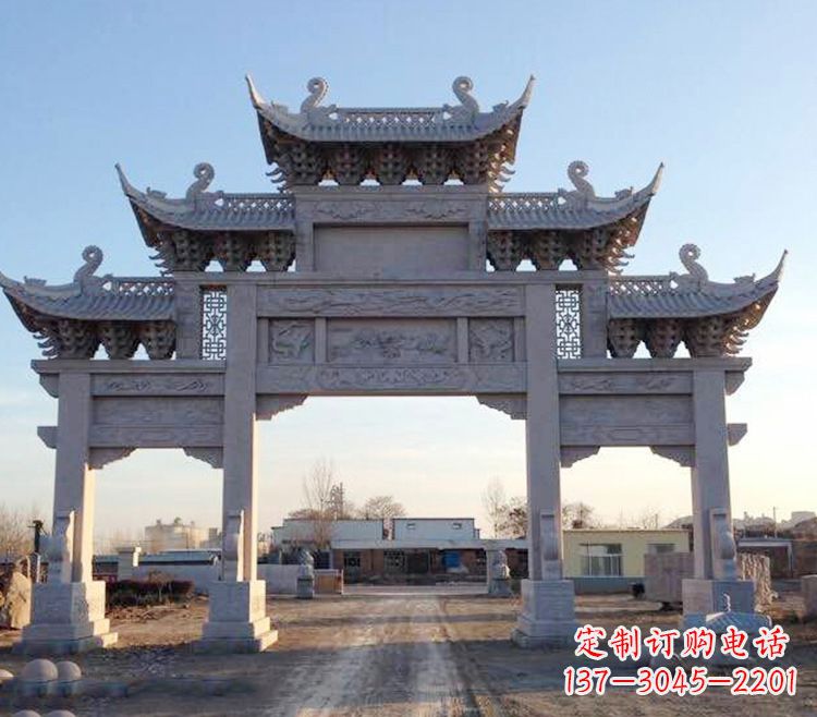 太原传承创新,老石牌坊雕塑定制