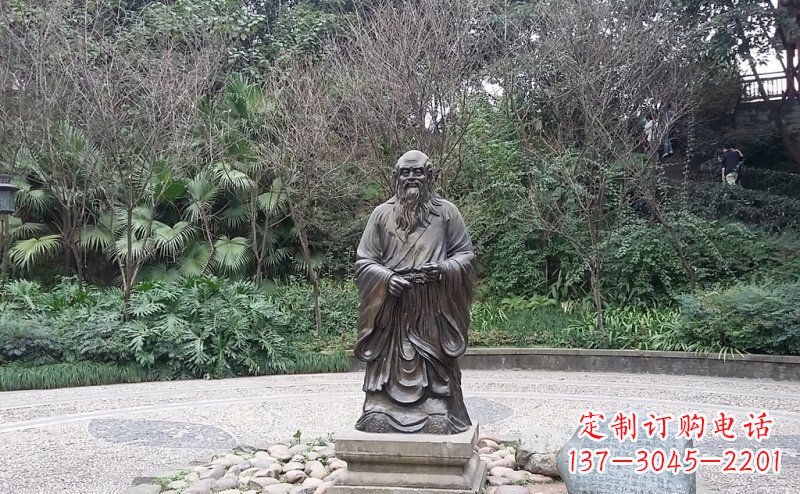 太原品尝古典:中领雕塑老子铜雕