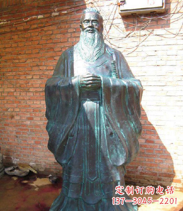 太原老子校园历史名人铜雕,给您的经典力量
