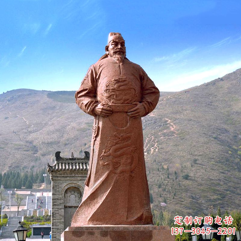 太原『李世民传神砂岩石雕塑』