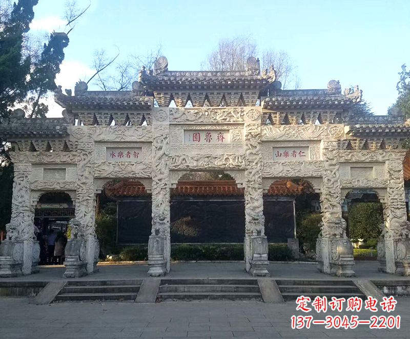 太原传承石雕牌坊楼,领雕塑带来您极致定制