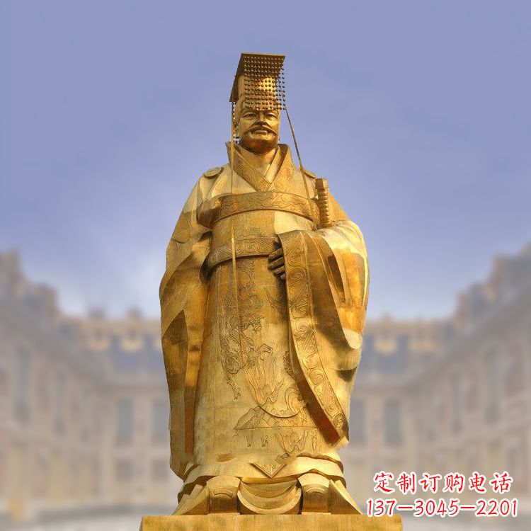 太原秦始皇铜雕塑,传承历史荣耀