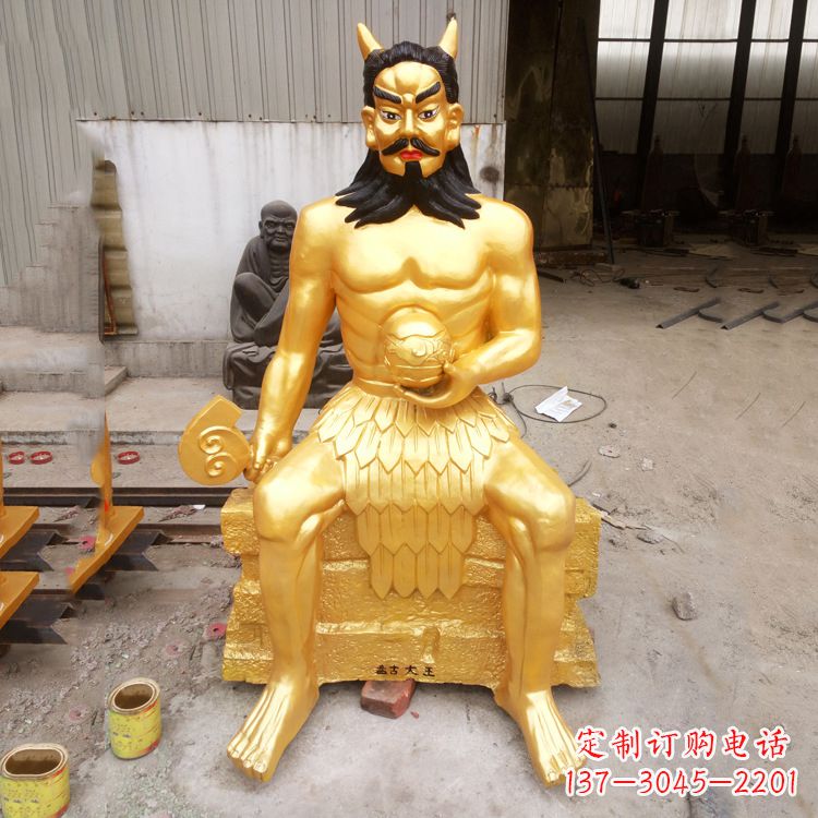 太原神话雕塑——鎏金神农氏炎帝神像