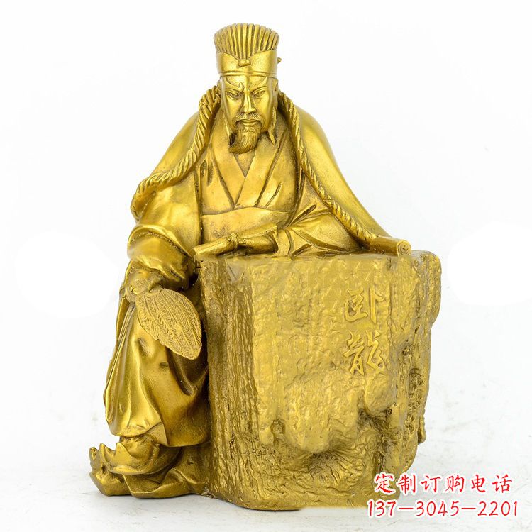 太原精致细腻的诸葛亮鎏金雕塑