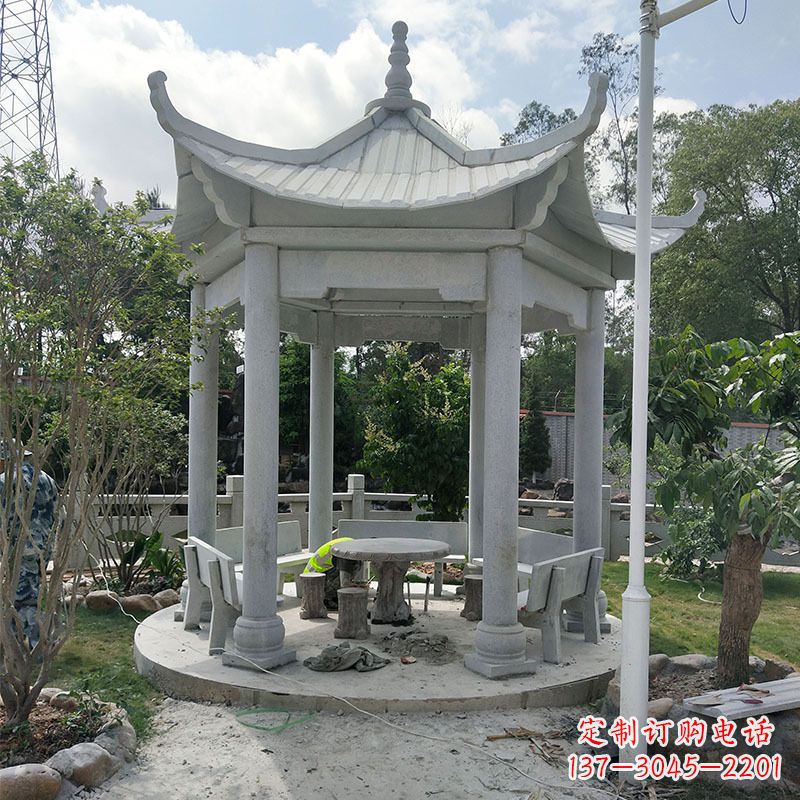 太原六角大理石凉亭雕塑中领雕塑是一家专业的雕…