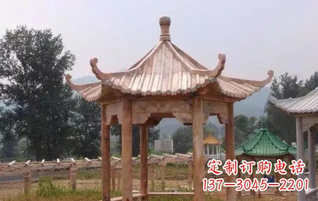 太原营造古朴悠然的凉亭石雕