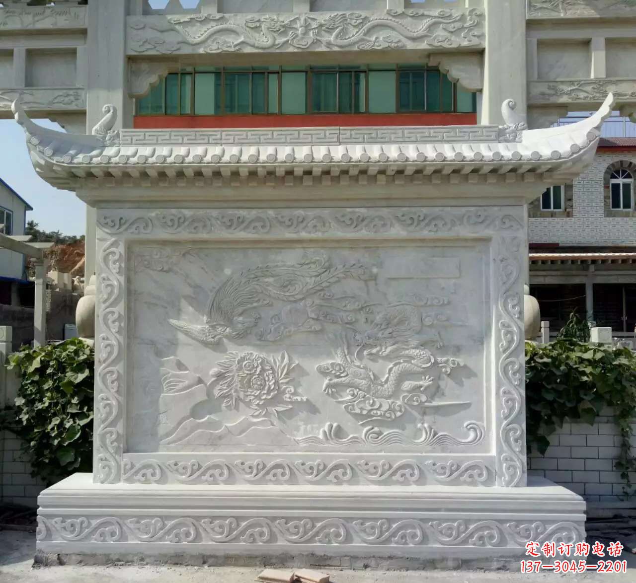 太原墙面影壁石雕,让龙凤陪您共度美好!